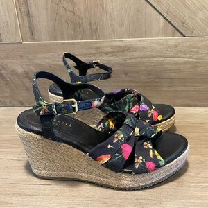 Ted Baker London Shoes Sandals Cardone Floral Wedge Espadrille SZ 6 EU 36, $195